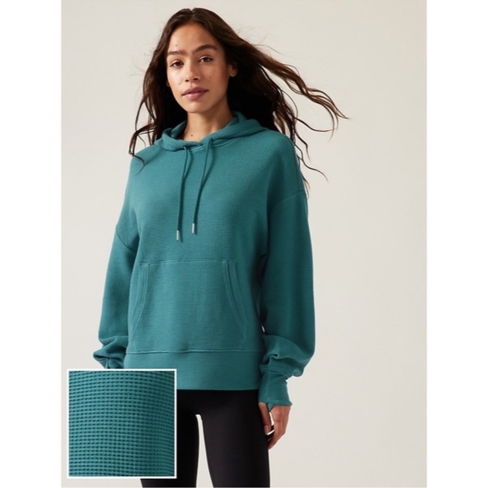 NWT Athleta waffle balance hoodie sweatshirt L - Picture 3 of 4